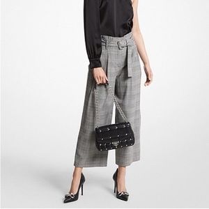 MICHAEL Michael Kors plaid stretch wool cropped trousers size 6